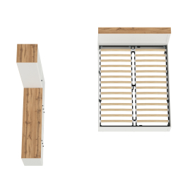 Комод шесть ящиков Остин с кроватью 1600 с основанием и пеналом с полками