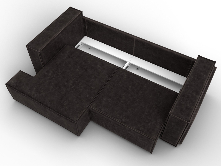 Диваны угловые в гостиную, Диван угловой Лига-061 угол левый, велюр BRUT