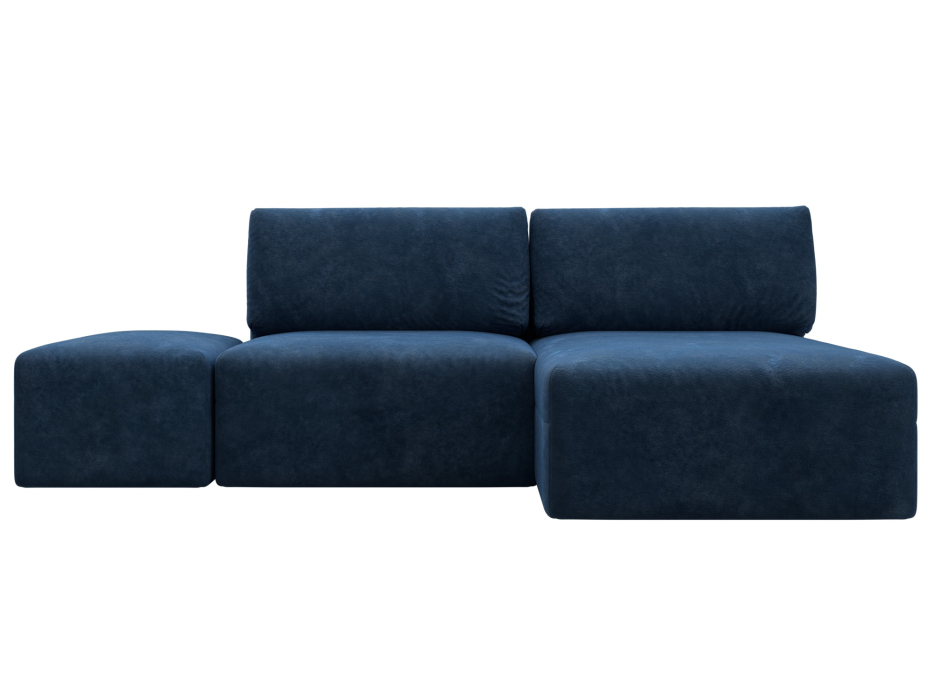 Диваны угловые в гостиную, Диван угловой модульный с пуфом Лига-060 НПБ угол универсальный, велюр BRUT