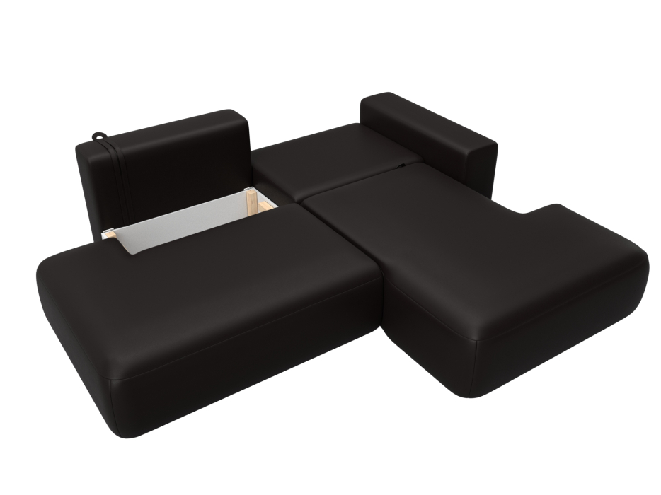 Диваны угловые в гостиную, Диван угловой Лига-036 НПБ Модерн правый угол, экокожа GRIFON 