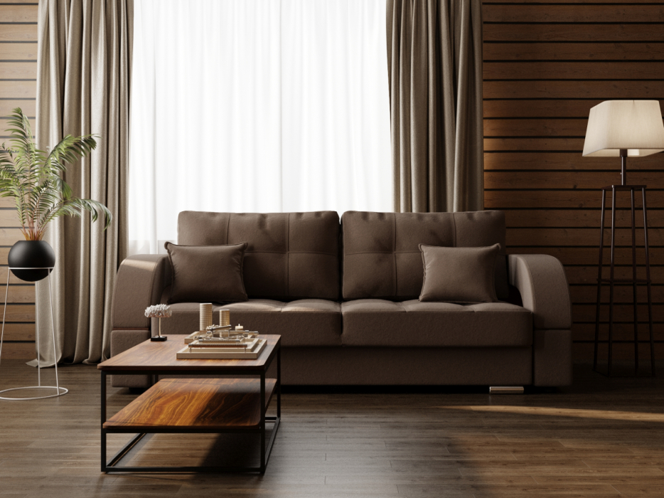 Диваны с ящиком для белья, Прямой диван Элита-1 ПЗ, велюр