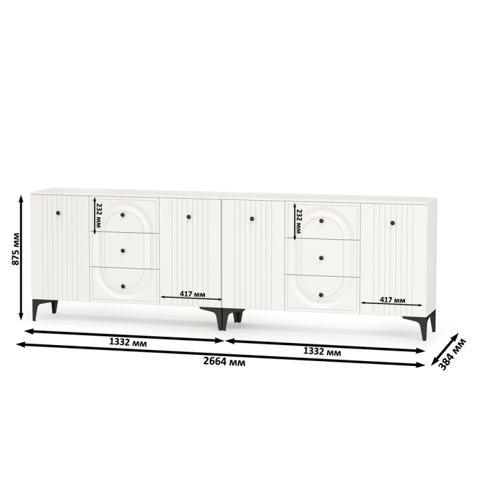 Стенки для гостиной, Два Комода Валенсия можно использовать как ТВ-тумбу