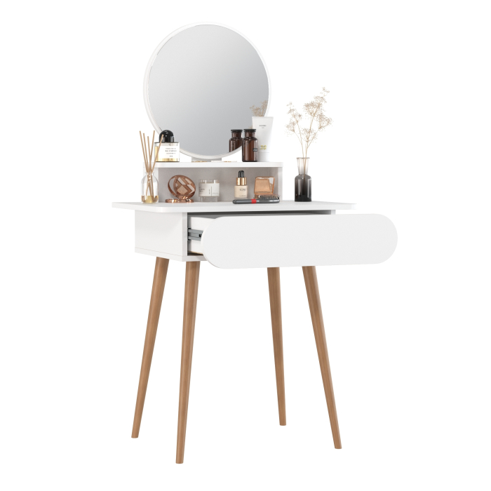 С зеркалом, Трюмо белое воздушное 4-25920