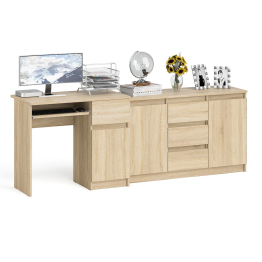 Тумба-комод МК1200 3 ящика и дверки Мори и стол компьютерный МС-1 с тумбой справа