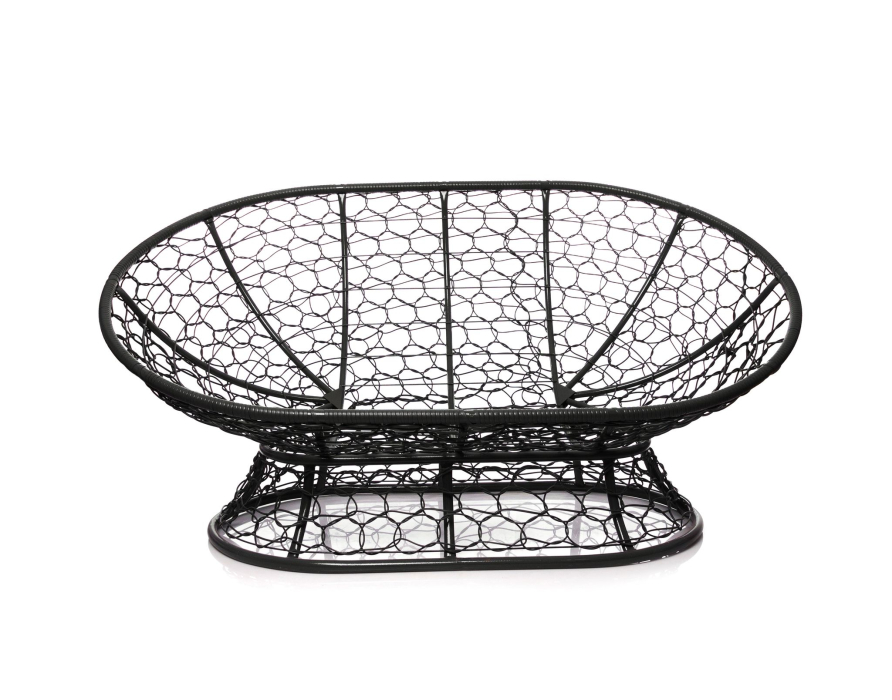 Диваны, Диван МАМАСАН с ротангом чёрный