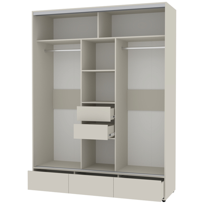 Шкафы-купе 3-х дверные, Шкаф-купе 3-дв  MOD 1800 зеркало/лдсп  (в2390*ш1800*г620)