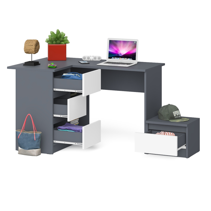 Угловые, Компьютерный стол угловой Мори МС-16 левый и тумбочка на 400