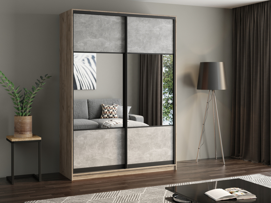 Шкафы-купе, Шкаф купе 2-х дверный АЙСБЕРГ ЛОФТ 160 комбинированный