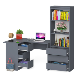 Стеллаж-комод Мори МСТ600 3 ящика и стол угловой компьютерный МС-16 левый