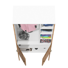 Шкаф с вешалкой для одежды и полками Лидер-8 МД 20Б