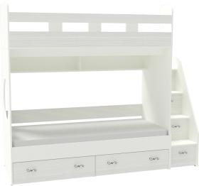 Двухъярусная кровать Юниор 1 Люкс 80x160, Белый