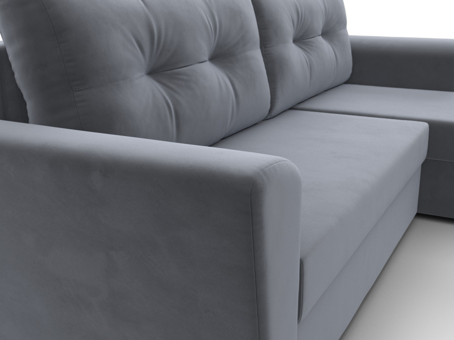 Диваны угловые в гостиную, Угловой диван Амстердам Лайт правый угол, велюр