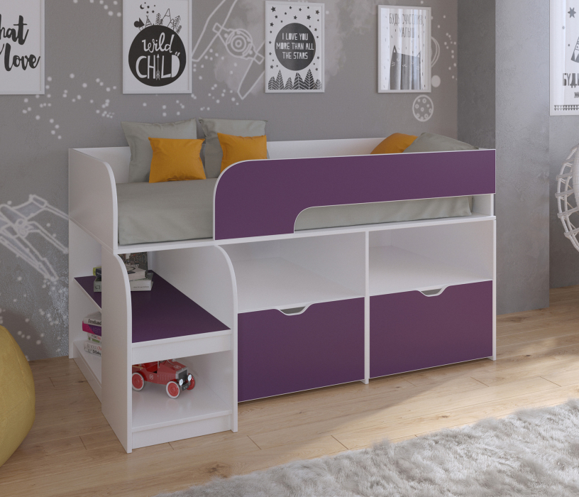 Кровати-чердаки, Кровать-чердак Астра 9 V6 Белый