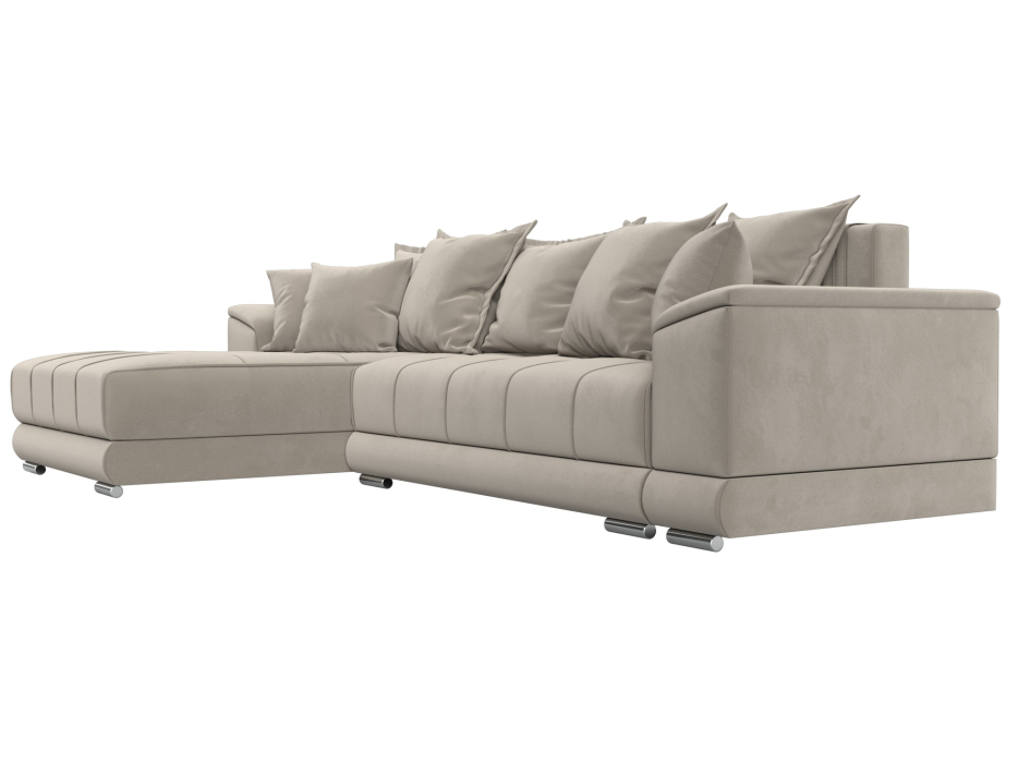 Диваны угловые в гостиную, Угловой диван НордСтар левый угол, микровельвет