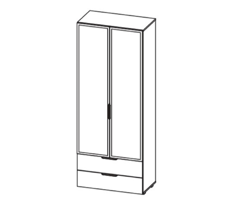 Шкафы распашные, Шкаф 2дв (со стеклом) Харди