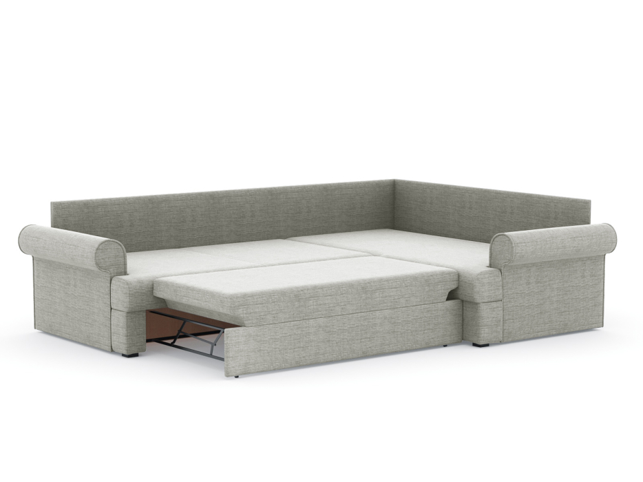 Диваны угловые в гостиную, Диван-кровать угловой Мирта дельфин, рогожка Люкс