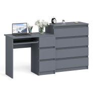 Домашние кабинеты, Стол компьютерный с ящиками МС-6 правый с комодом МК800 4 ящика Мори