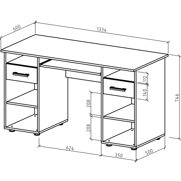 Прямые, Письменный стол Остин-5К