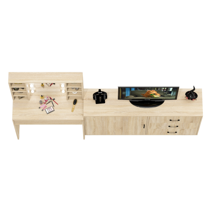 Туалетные столики, Столик туалетный с полочками и с подсветкой и комод 122-1504