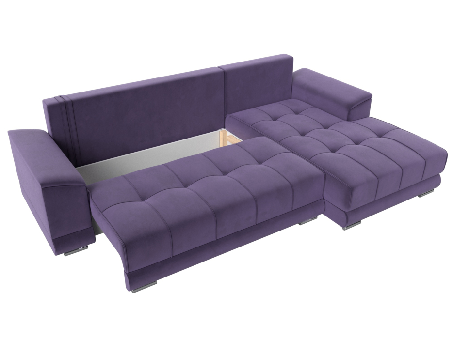 Диваны угловые в гостиную, Угловой диван НордСтар правый угол, велюр
