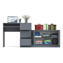 Тумба Мори МА900.1 и стол компьютерный МС-6 ящики справа