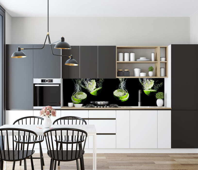 Стеновые панели, Интерьерная панель из стекла 2000*600*6 мм MGF26_сочный_лайм