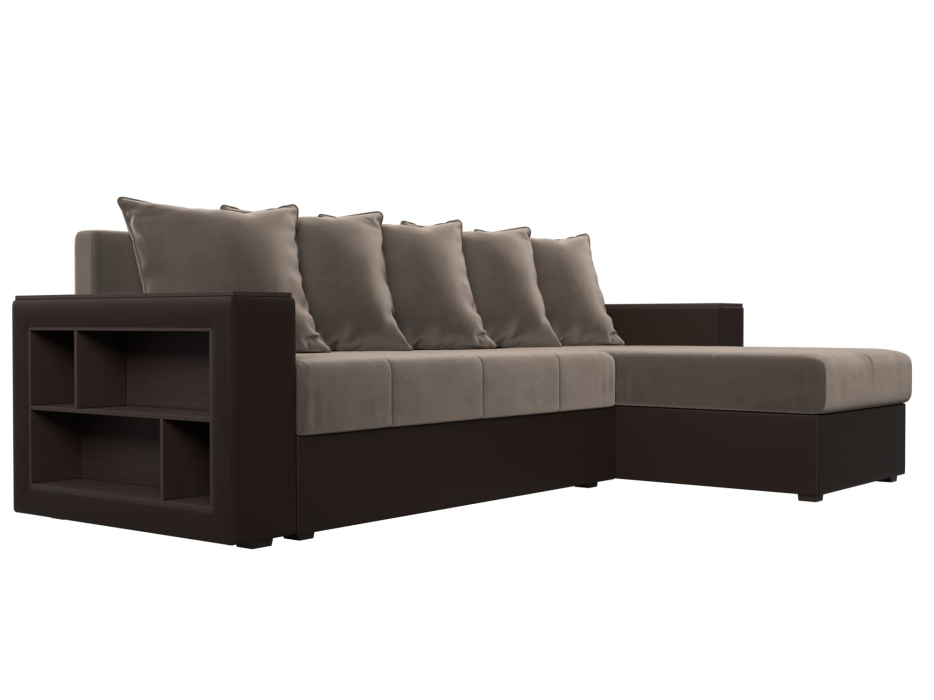 Диваны угловые в гостиную, Диван угловой Дубай Лайт угол универсальный, велюр/экокожа