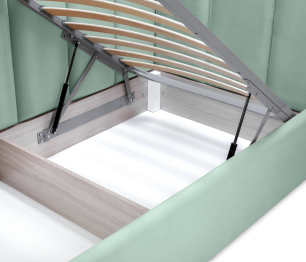 Кровать с мягким изголовьем Мия 90 с подъемным механизмом, микровелюр