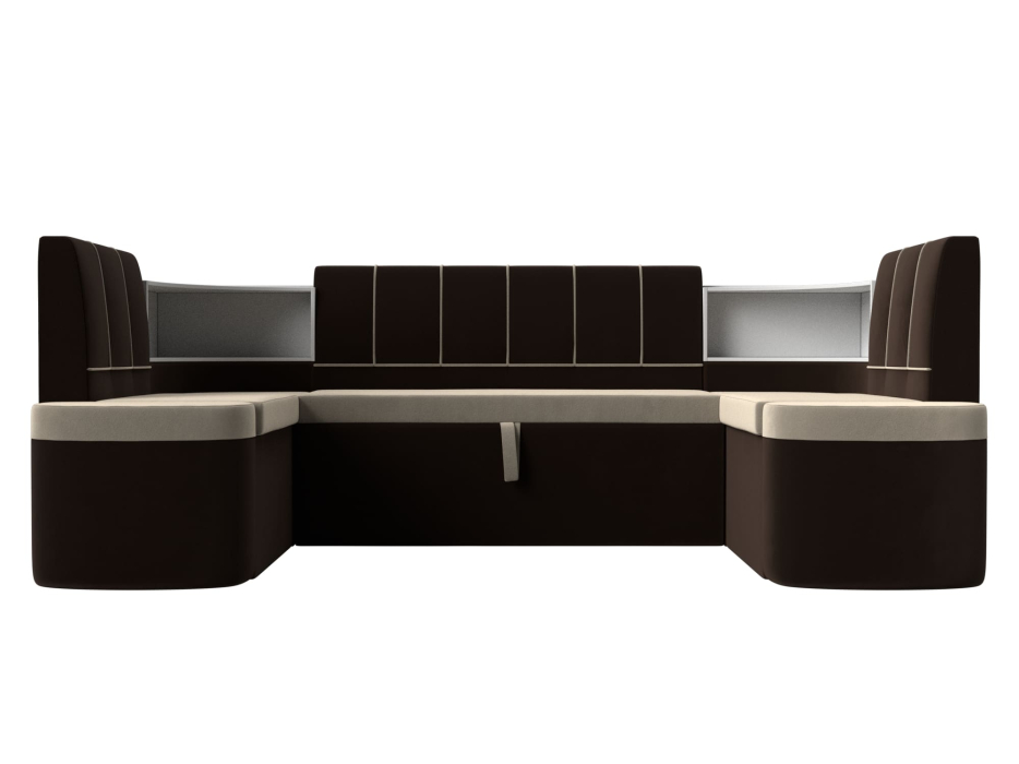 Кухонные уголки, Кухонный П-образный диван Тефида, микровельвет