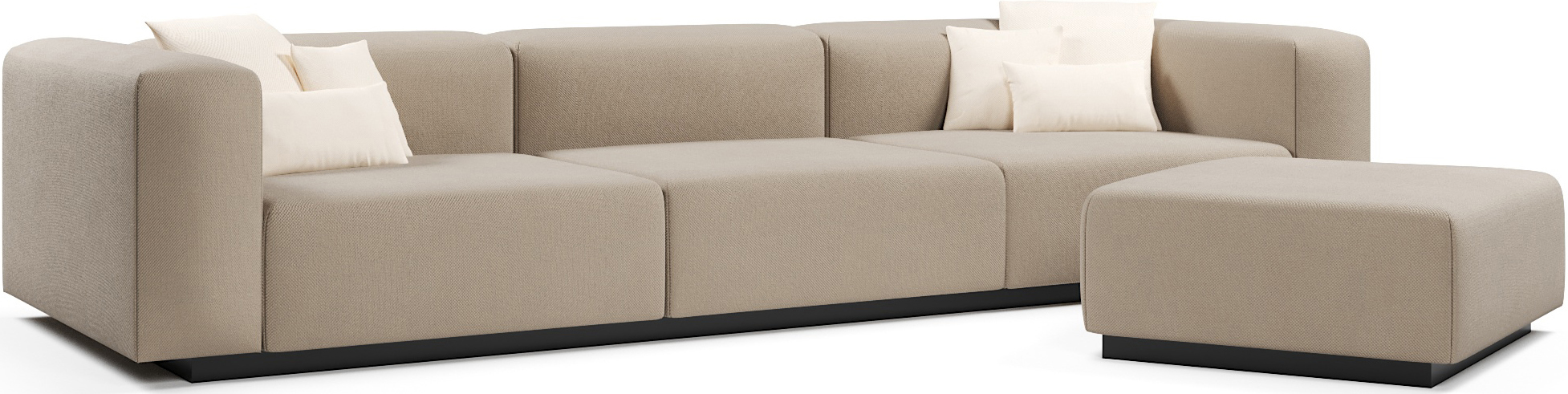 Диваны прямые, Диван прямой модульный нераскладной Наполи 2, велюр