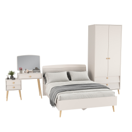 Кровать Афина 1400 с трюмо и шкафом-комодом