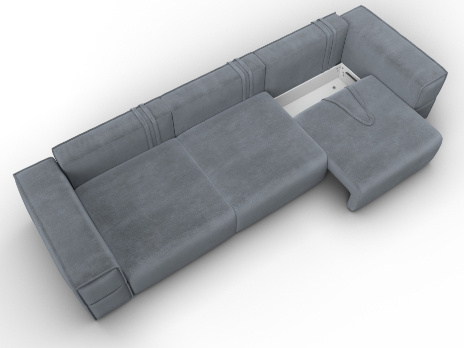 Диваны еврокнижки, Диван прямой Лига-058 НПБ Лонг, велюр TOWER