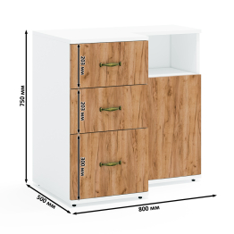 Тумба три ящика с тумбой с дверкой Лидер-8