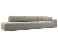 Диваны еврокнижки, Диван прямой Лига-036 Модерн Лонг подлокотник справа, микровельвет