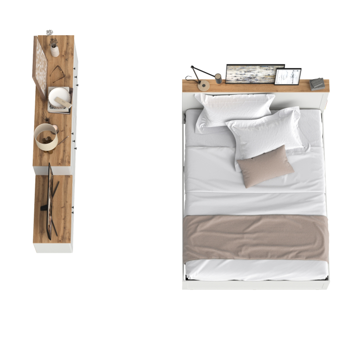 Спальные гарнитуры, Кровать Остин с ортопедическим основанием с комодом 6-ть ящиков и тумбой с дверками