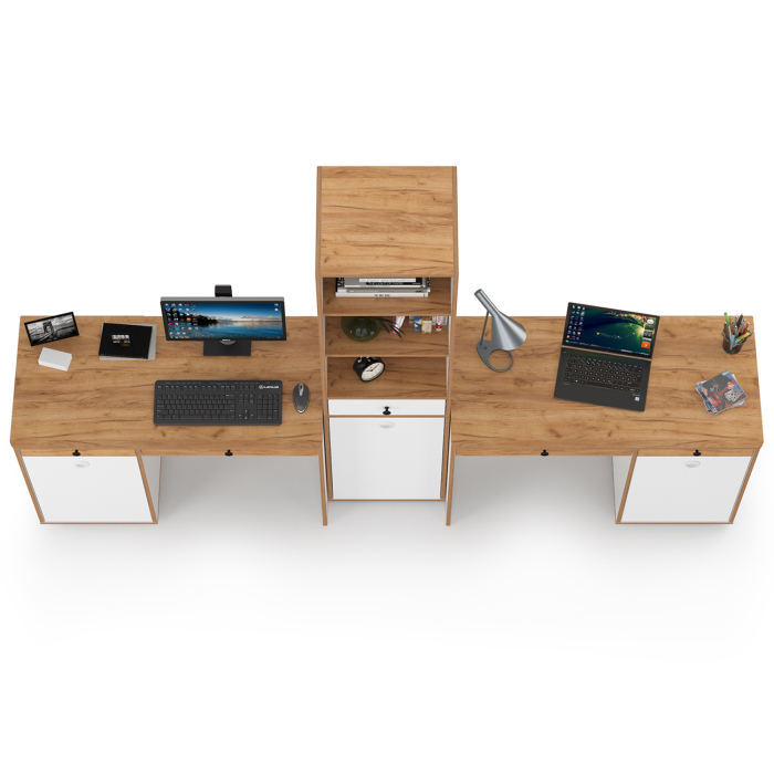Офисная мебель, Компьютерные столы Вуди с пеналом для двоих детей
