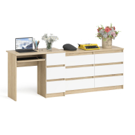 Домашние кабинеты, Комод Мори МК-1200 6 ящиков и компьютерный стол МС-6 три ящика справа