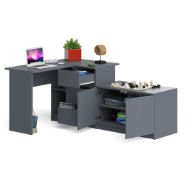 Тумба широкая Мори 900 и угловой стол компьютерный Мори правый