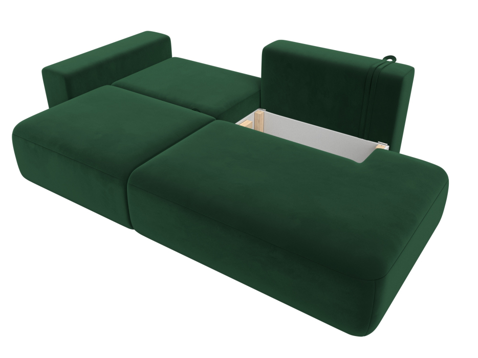 Диваны еврокнижки, Диван прямой Лига-036 Модерн подлокотник слева, велюр