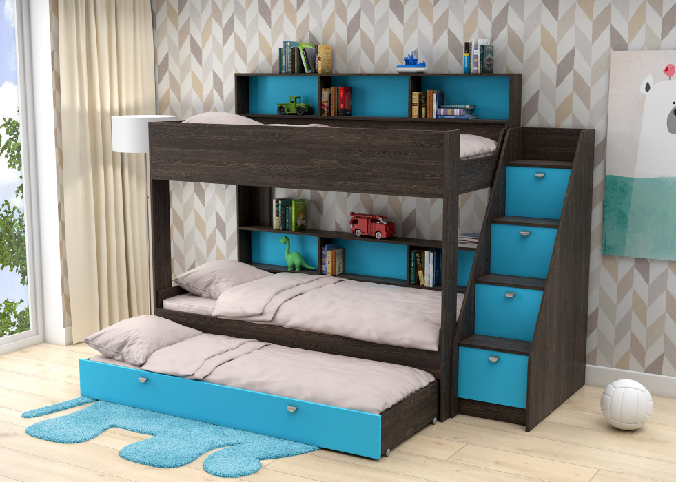 Для подростка, Трехъярусная кровать Golden Kids 10.1 венге