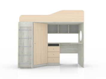 Кровать чердак Кадет 1 с металлической лестницей, Винтерберг