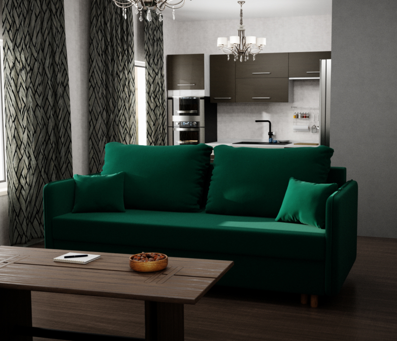 Диваны еврокнижки, Прямой диван Комфорта,еврокнижка,велюр