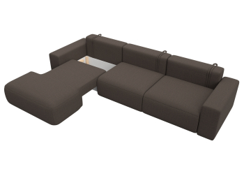 Диван угловой Лига-036 НПБ Классик Лонг левый угол, рогожка Амур