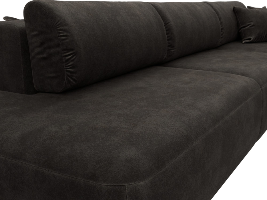 Диваны угловые в гостиную, Диван угловой Лига-036 НПБ Модерн Лонг правый угол, велюр BRUT