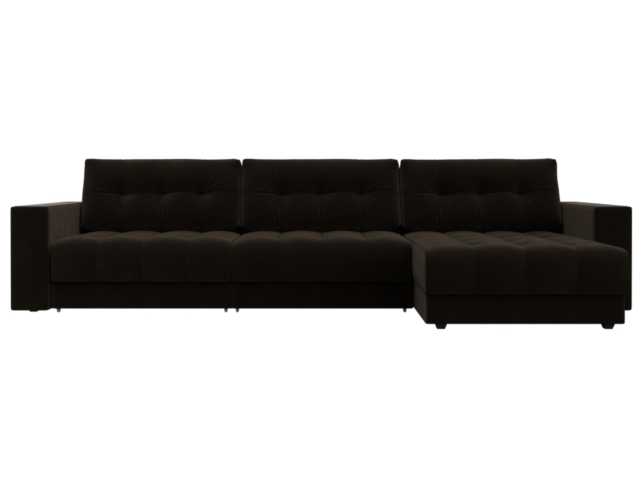 Дизайнерские диваны для гостиной, Диван угловой с декором Лига-049 НПБ Лонг, велюр SEVEN