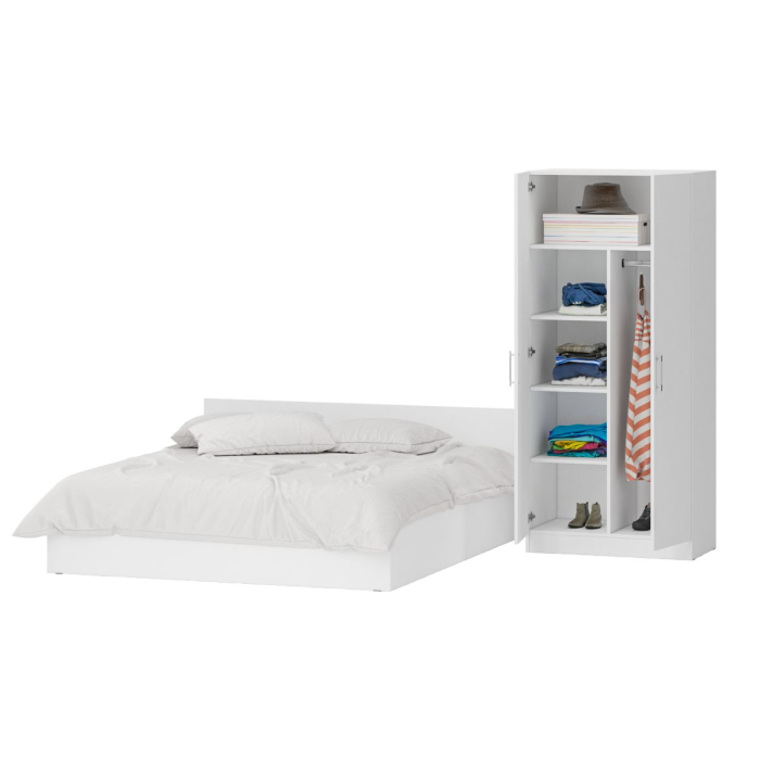 Спальные гарнитуры, Кровать двуспальная 1800 со шкафом для одежды 2-х створчатым Стандарт