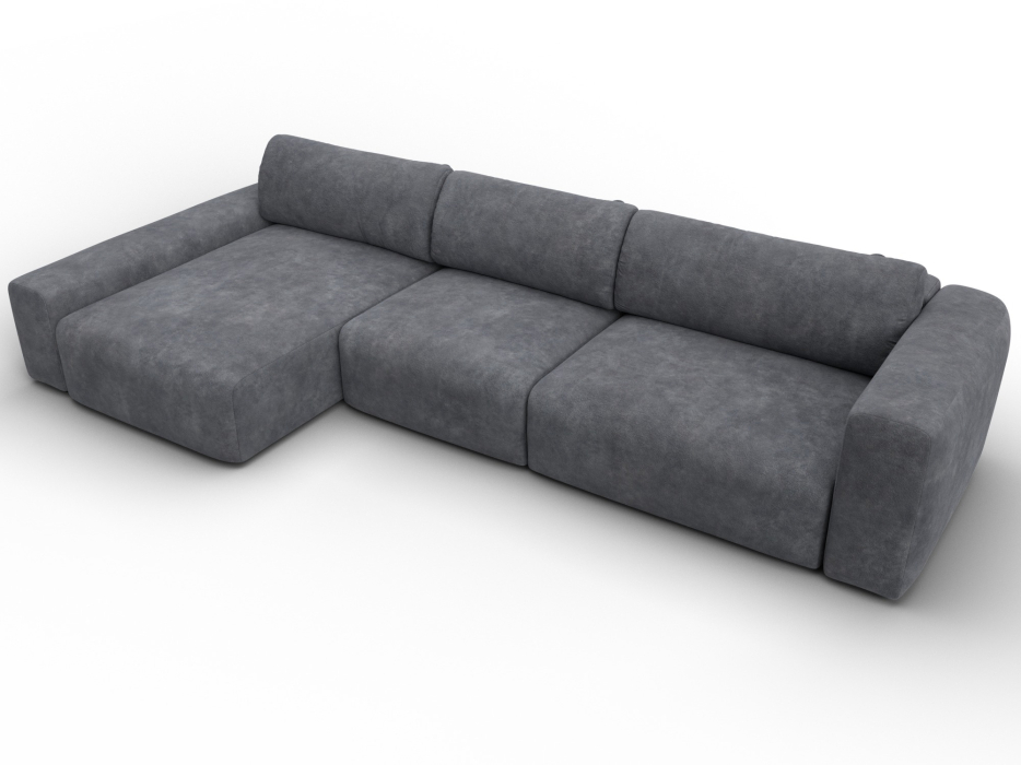 Диваны угловые в гостиную, Диван угловой Лига-066 НПБ Лонг угол левый, велюр BRUT