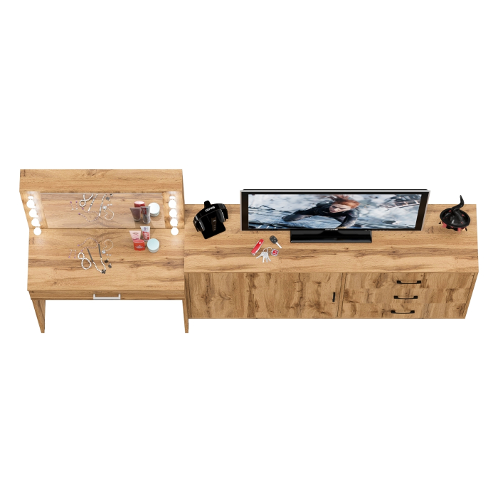 Туалетные столики, Комод ящики и дверка 122-1504 и туалетный столик с подсветкой СТ-4