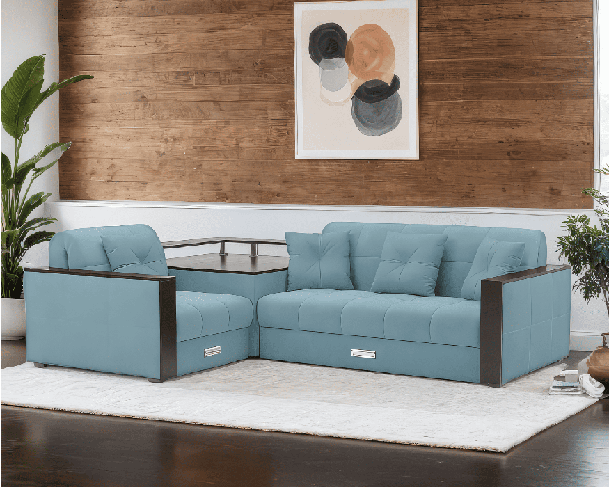 Диваны угловые в гостиную, Диван угловой Прага (Велюр)