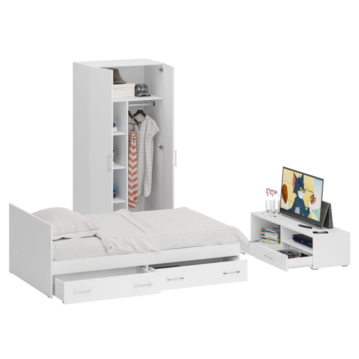 Спальные гарнитуры, Спальня Стандарт № 3 с кроватью 1200 с ящиками